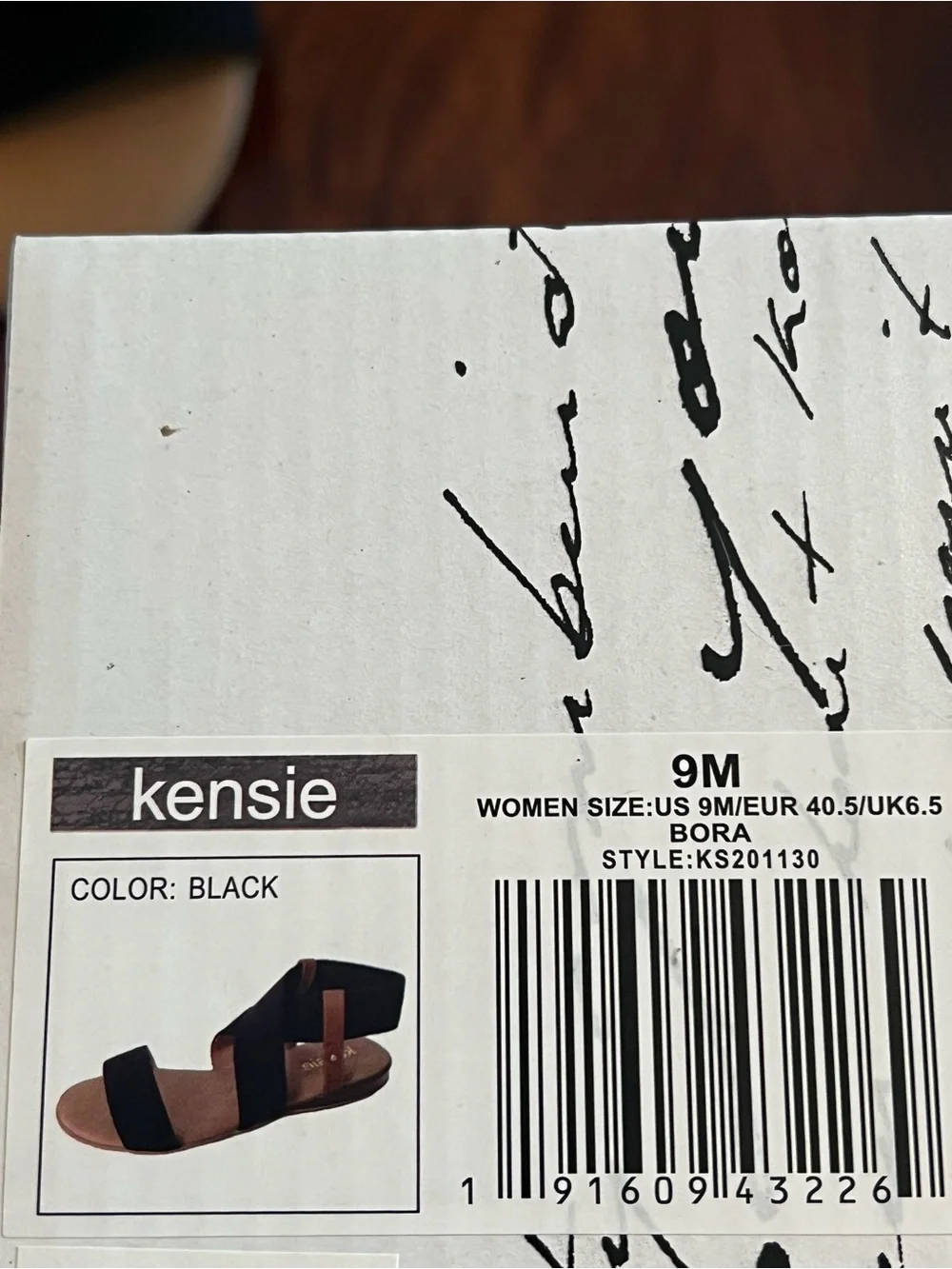 Kensie Black Sandals Size 9 New